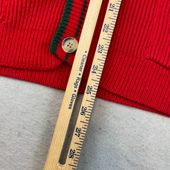 Vintage Elleme Sport Varsity Womens Sz M Cardigan Sweater Red - Picture 10 of 10
